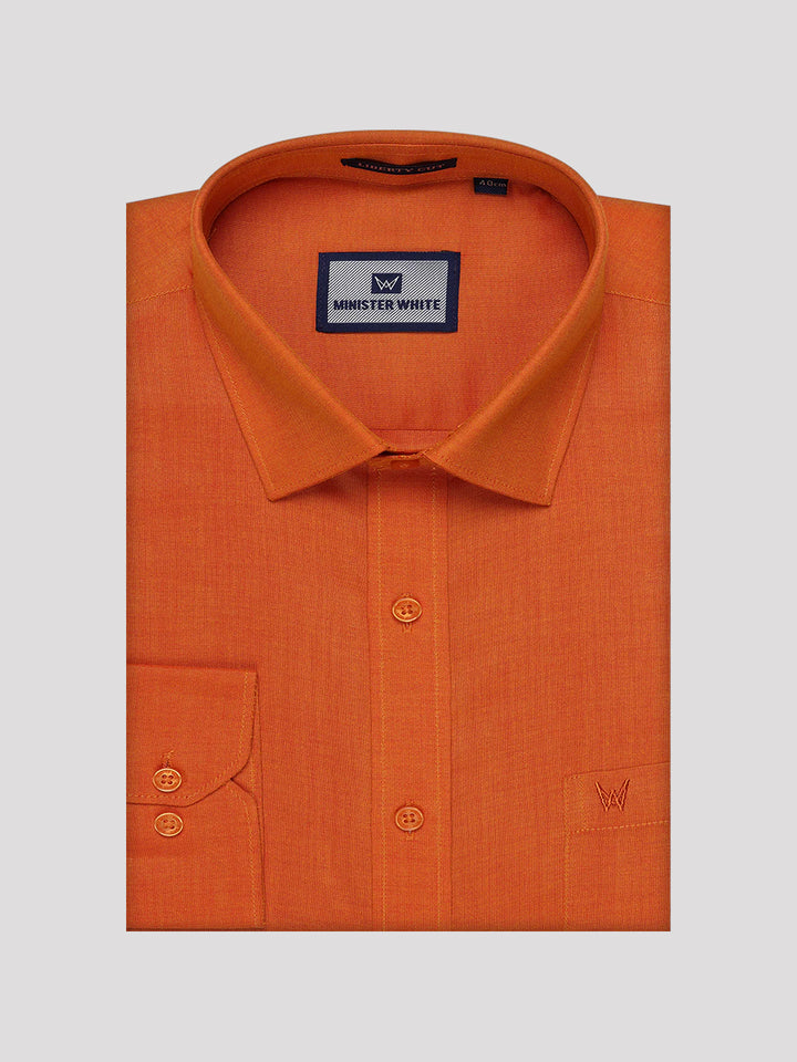 Mens Cotton Orange Shirt with Tissue Matching Border Flexi Dhoti Wedding Combo Kandala