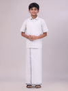 Boys Tissue Grey Colour Shirt with Dhoti Combo Ambitious Boy