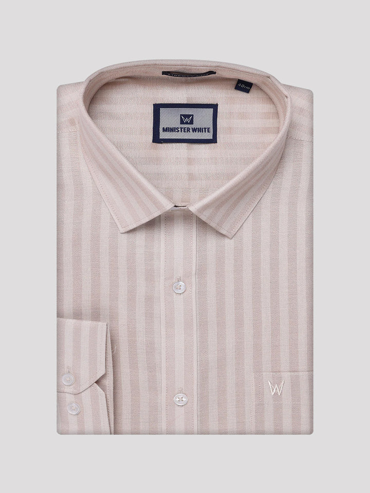 Men's Tissue Stripes Almond Shirt & Jari Border Flexi Dhoti Wedding Combo Finely