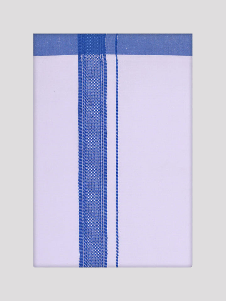 Mens Blue Dupion Satin Color Shirt with Matching Border Dhoti Combo Gora
