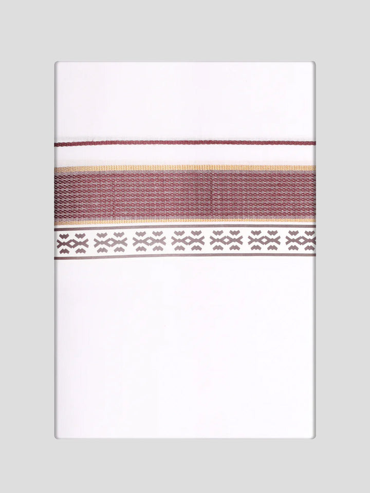 Men's Maroon Color Shirt with Matching Fancy Printed Border Dhoti Combo Casper Trends