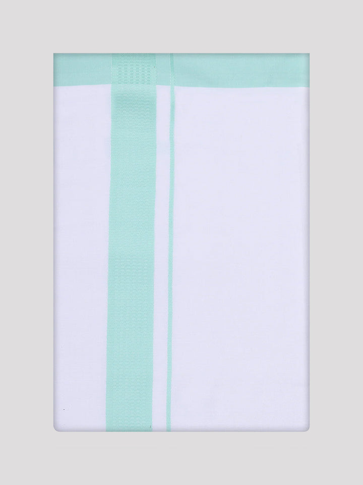 Mens Sea Green Color Shirt with Matching Border Dhoti Combo Casper