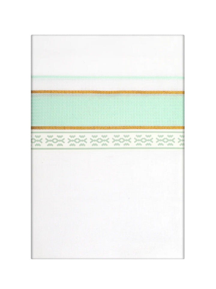 Men's Sea Green Color Shirt with Matching Fancy Printed Border Dhoti Combo Casper Trends