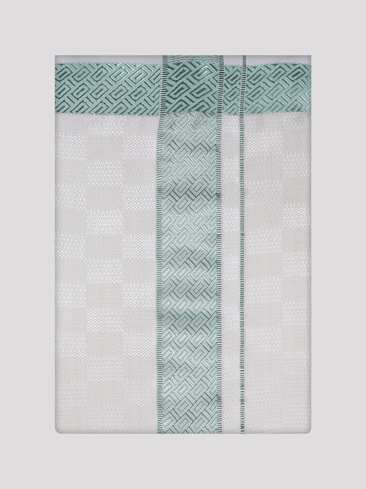 Men's Cotton Sea Green Airtex Matching Border Dhoti Nector