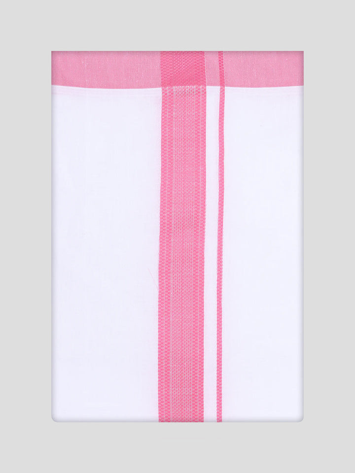 Mens Pink Colour Shirt with Matching Fancy Border Dhoti Combo Lemax