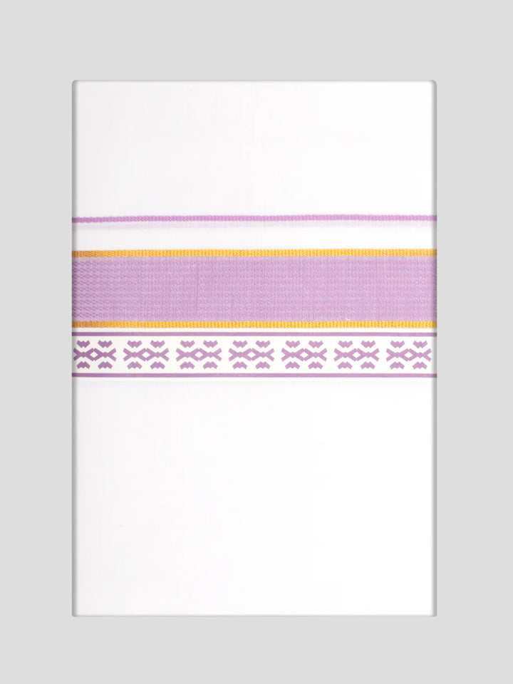 Men's Light Purple Color Shirt with Matching Fancy Printed Border Dhoti Combo Casper Trends