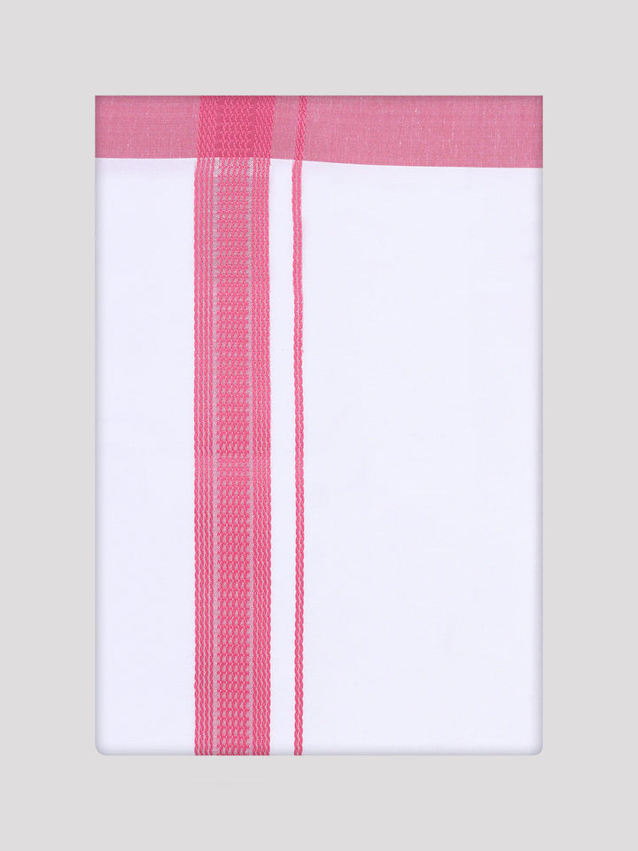 Mens Pink Color Shirt with Matching Border Dhoti Combo Casper