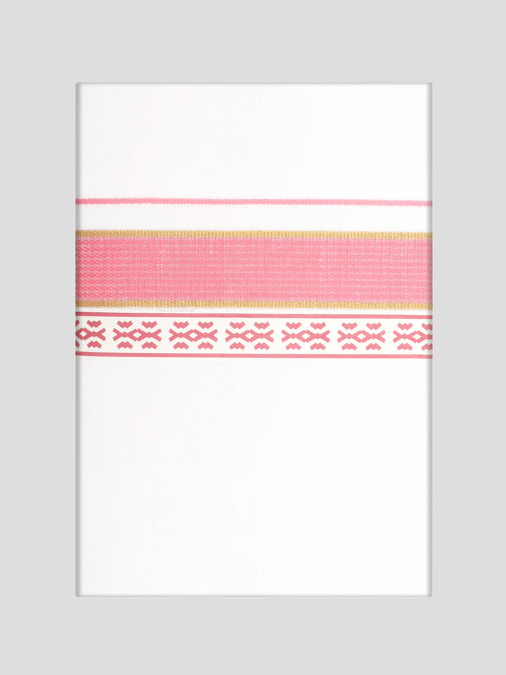 Men's Pink Color Shirt with Matching Fancy Printed Border Dhoti Combo Casper Trends