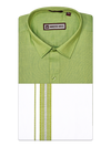 Mens Cotton Green Color Matching Shirt and Dhoti Combo Hazel