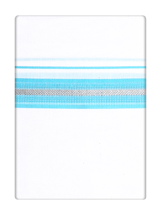 Mens Cotton Aqua Color Matching Shirt and Dhoti Combo Hazel