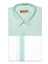 Mens Cotton Light Green Color Matching Shirt and Dhoti Combo Hazel