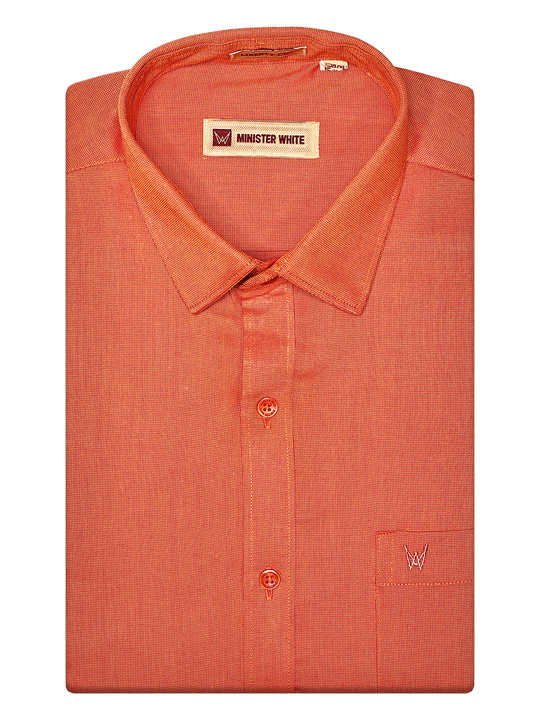 Mens Cotton Orange Color Matching Shirt and Dhoti Combo Hazel