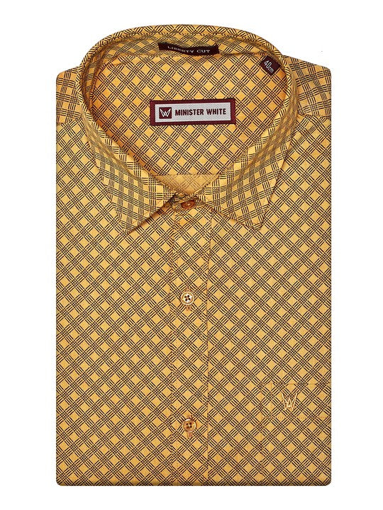 Men's Cotton Peacock Green Color Printed Regular Fit Shirt Posh