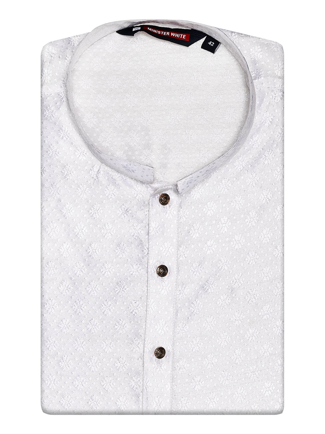 Men’s Cotton White Jacquard Kurta 30035