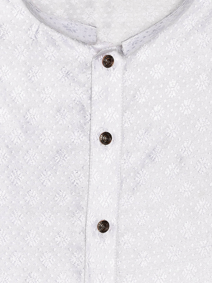 Men’s Cotton White Jacquard Kurta 30035