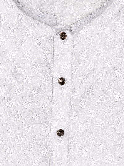 Men’s Cotton White Jacquard Kurta 30035