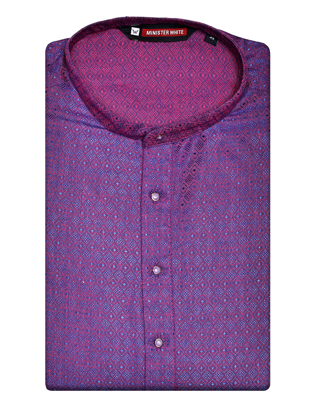 Men’s Purple Cotton Subtle Jacquard Elegance Kurta 30035