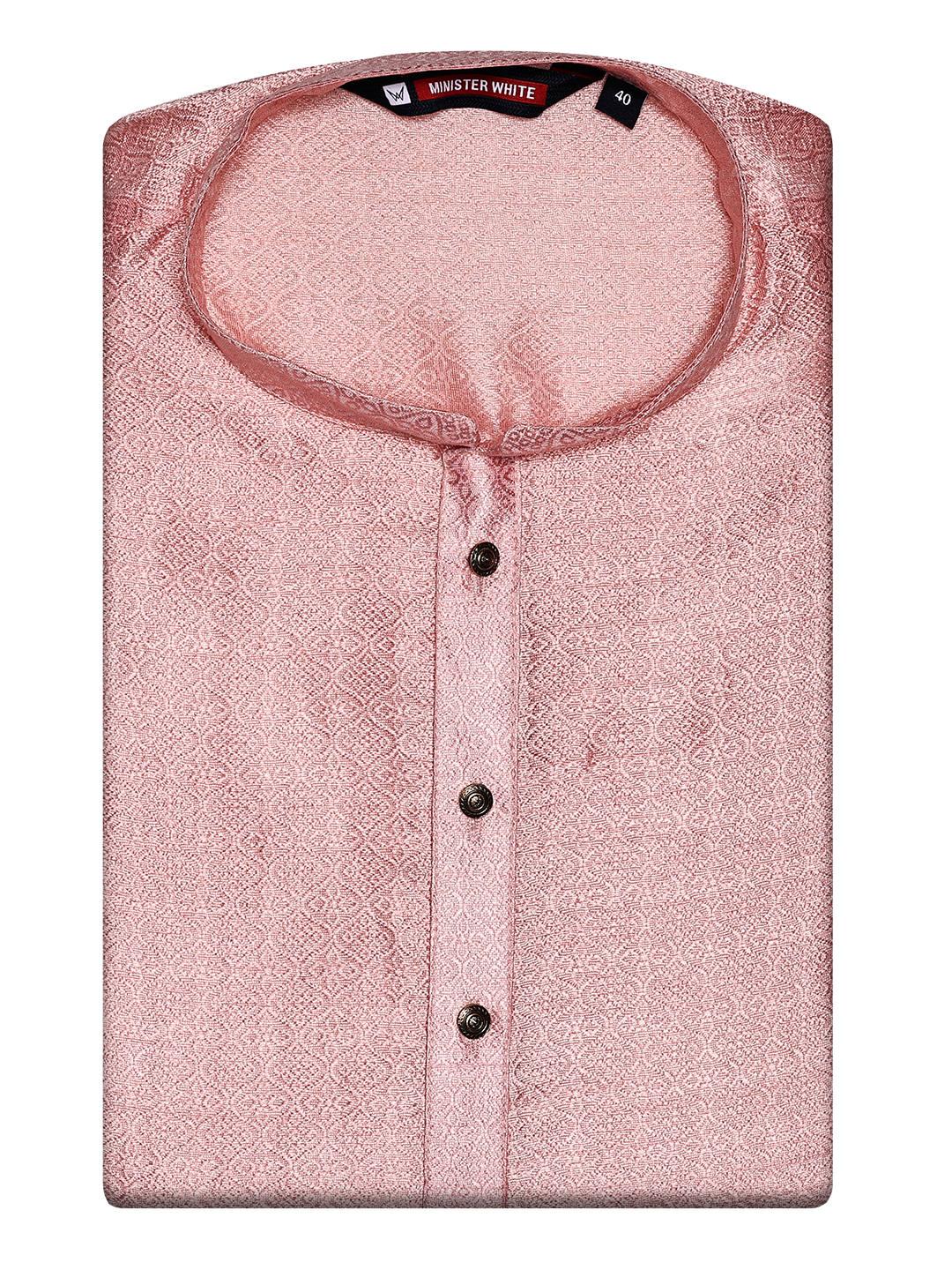 Men’s Blush Pink Cotton Blend Subtle Jacquard Elegance Kurta 30008