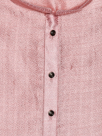 Men’s Blush Pink Cotton Blend Subtle Jacquard Elegance Kurta 30008