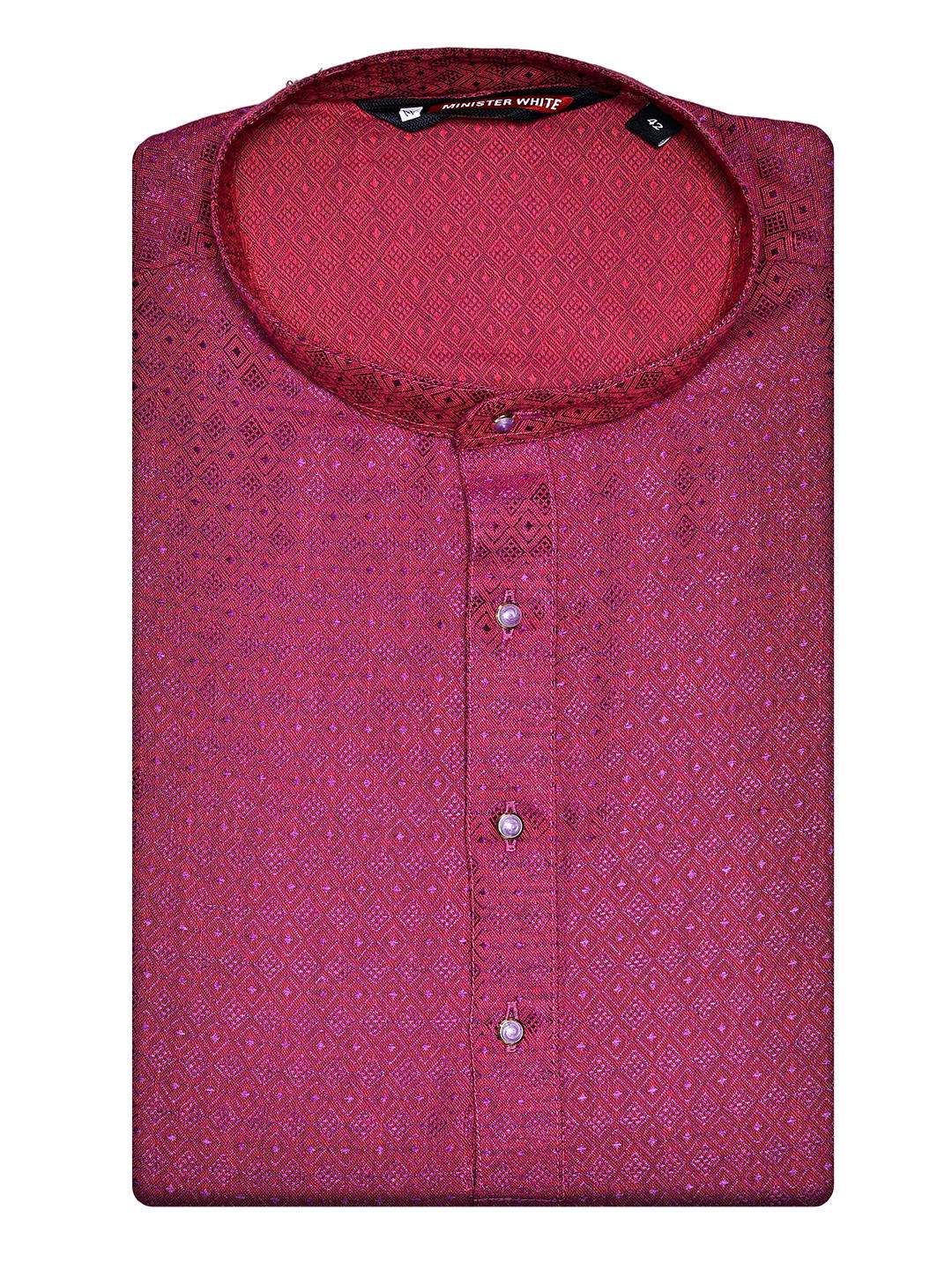 Men’s Cotton Magenta Jacquard Kurta 30035