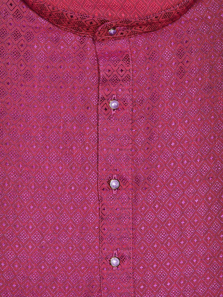Men’s Cotton Magenta Jacquard Kurta 30035