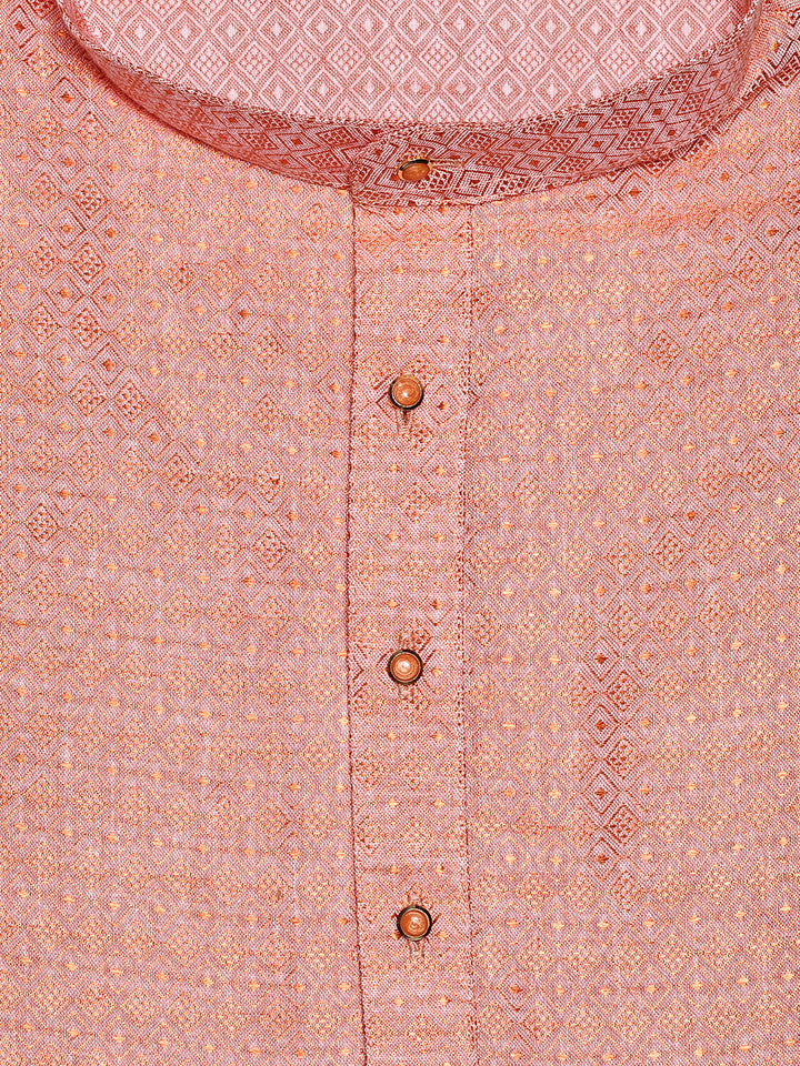 Men’s Cotton Peach Jacquard Kurta 30035