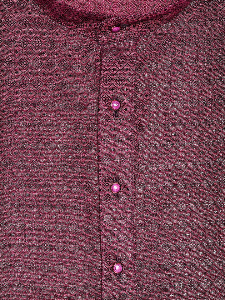 Men’s Cotton Dark Wine Jacquard Kurta 30035