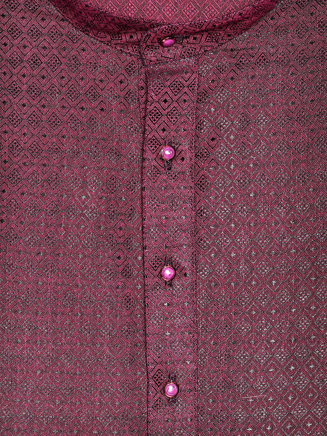 Men’s Cotton Dark Wine Jacquard Kurta 30035