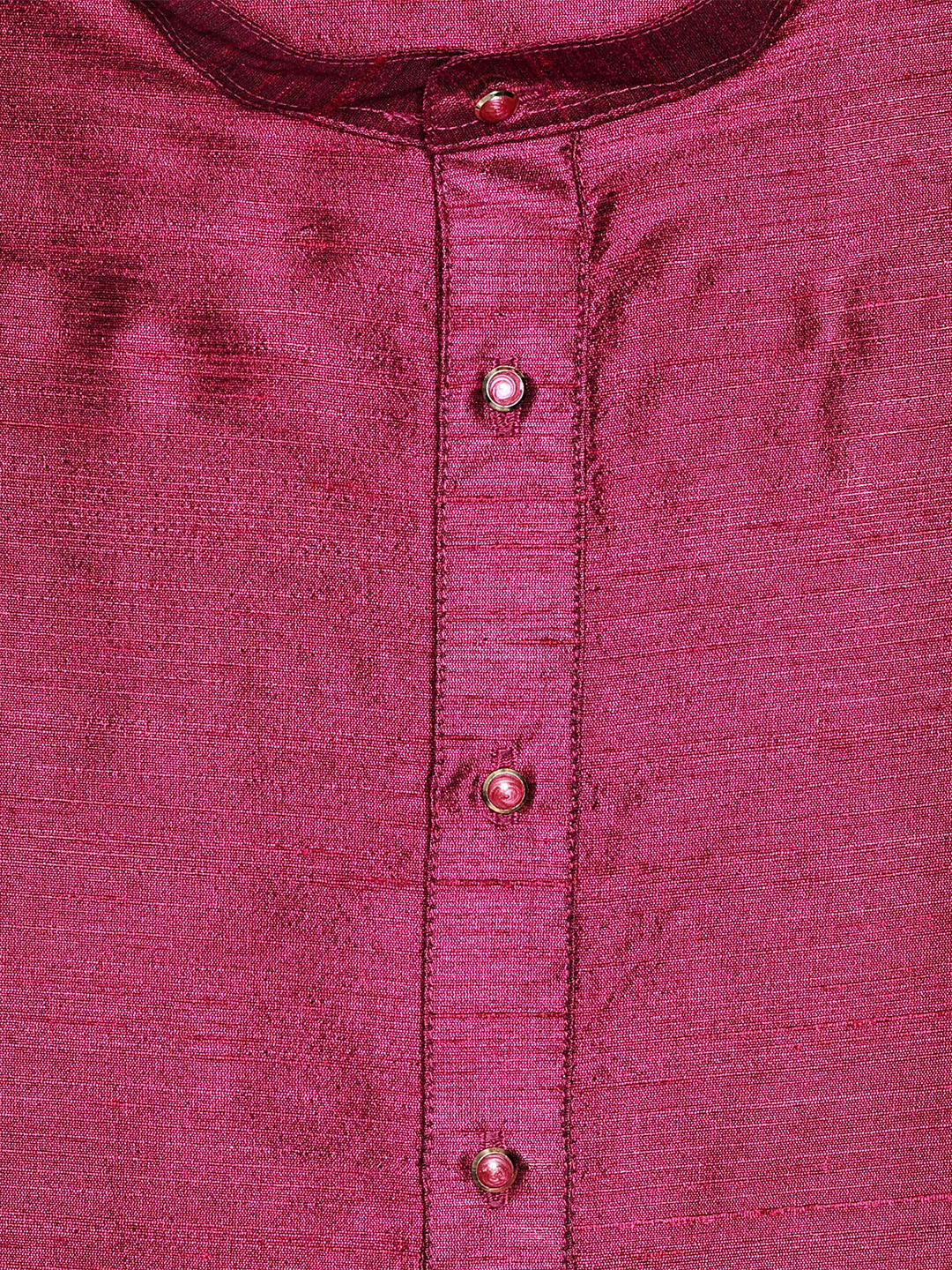 Men's Dupion Satin Maroon Mandarin Collar Kurta 11001