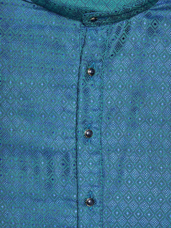 Men’s Cotton Royal Blue Jacquard Kurta 30035