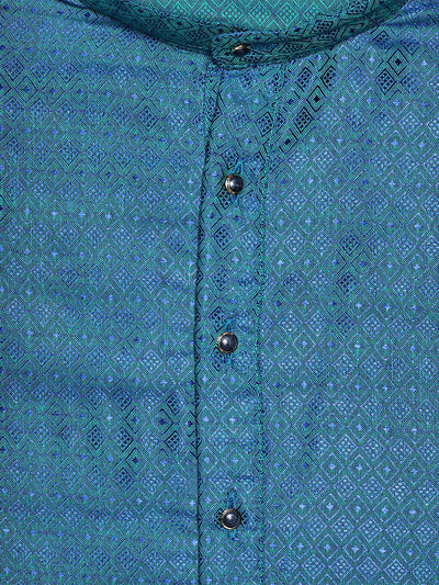 Men’s Cotton Royal Blue Jacquard Kurta 30035
