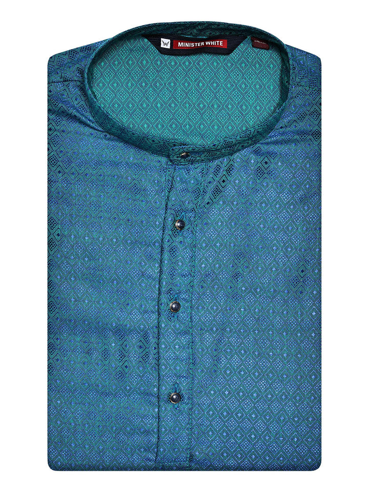 Men’s Cotton Royal Blue Jacquard Kurta 30035