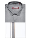 Men's Grey Shirt with Matching Fancy Border Dhoti Combo Haiku