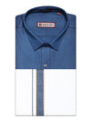 Men's Blue Shirt with Matching Fancy Border Dhoti Combo Haiku