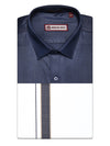 Men's Navy Shirt with Matching Fancy Border Dhoti Combo Haiku