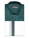 Men's Green Shirt with Matching Fancy Border Dhoti Combo Haiku