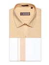 Men's Peach Shirt with Matching Fancy Border Dhoti Combo Google
