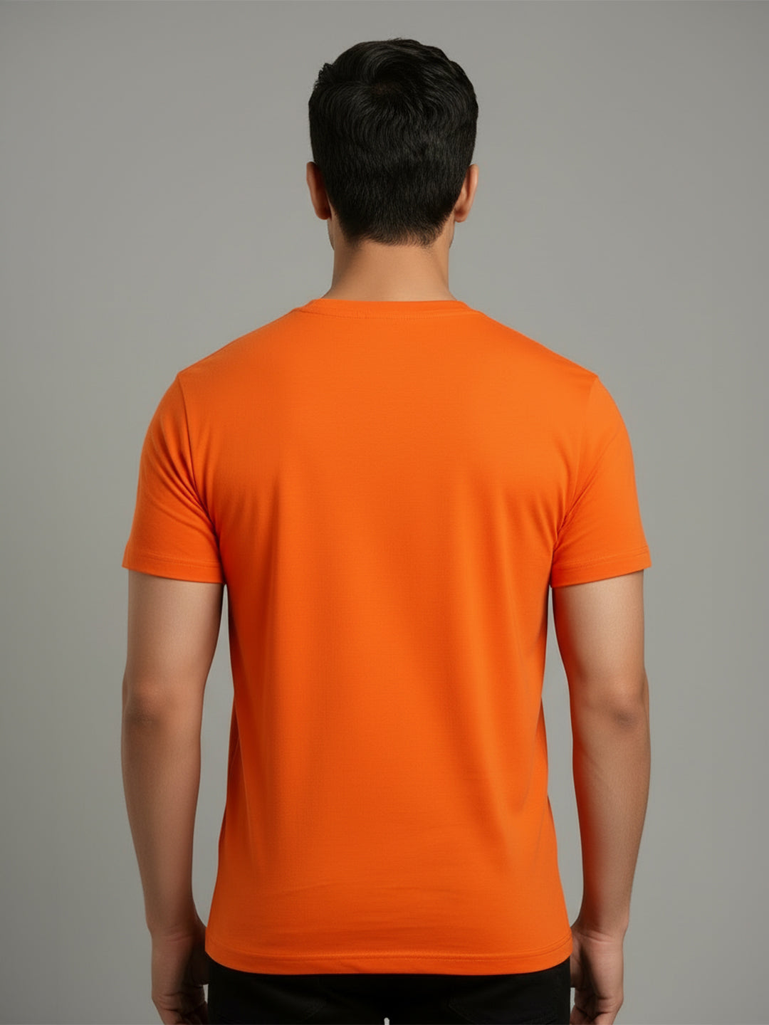 Men's Peach Regular Fit Round Neck T-Shirt Crisper