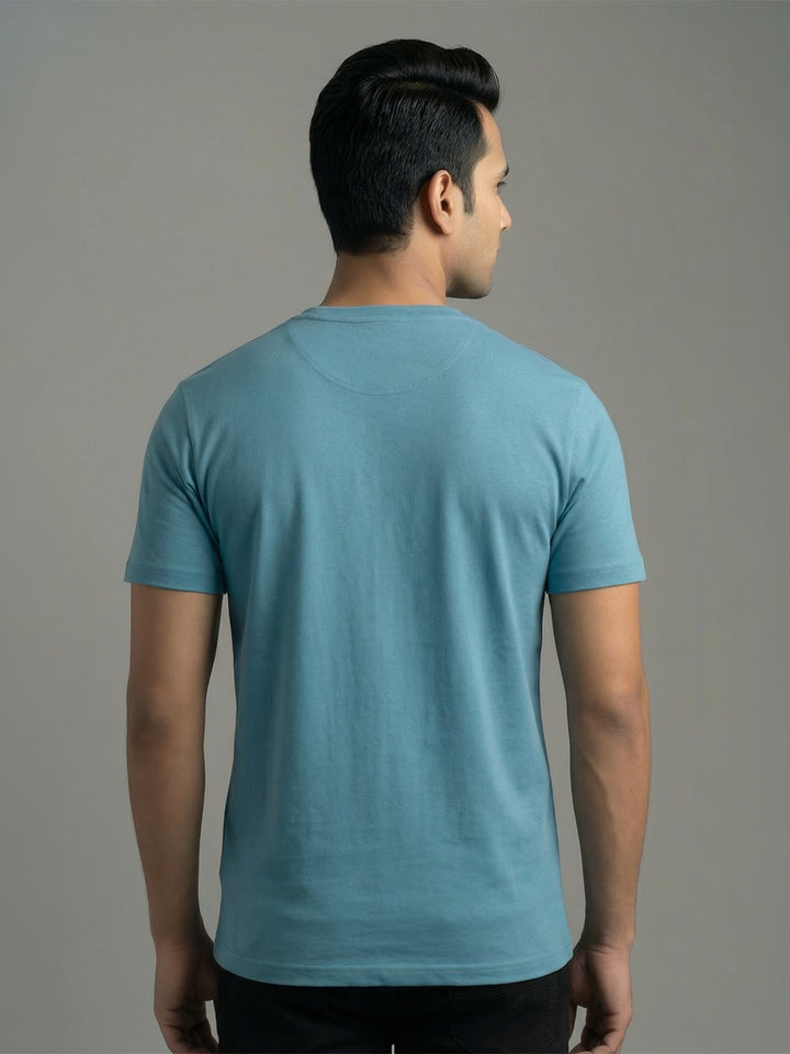 Men's Firozi Regular Fit Round Neck T-Shirt Crisper