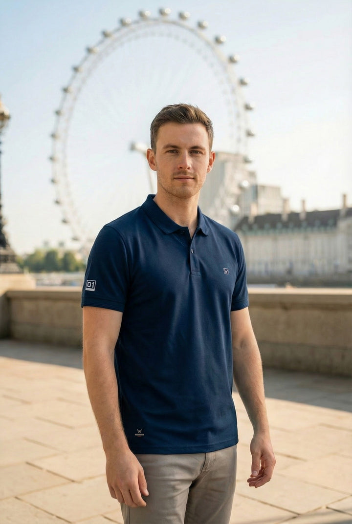 Men's Royal Blue Dry Fit Polo T-Shirt Rover