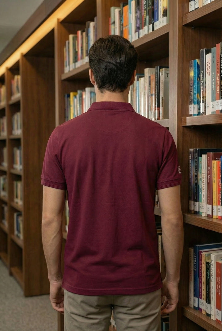 Men's Maroon Dry Fit Polo T-Shirt Rover