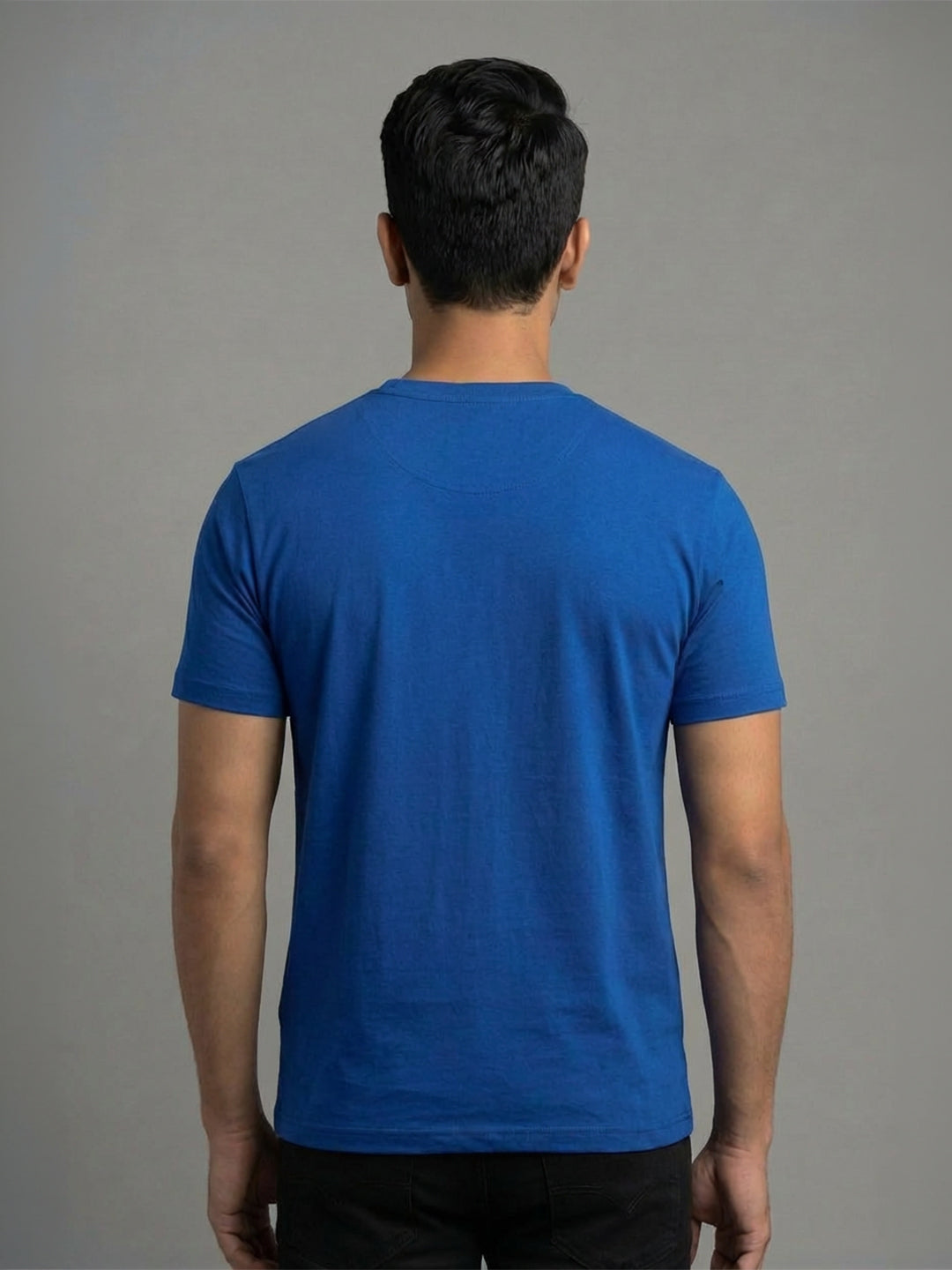 Men's Royal Blue Regular Fit Round Neck T-Shirt Crisper