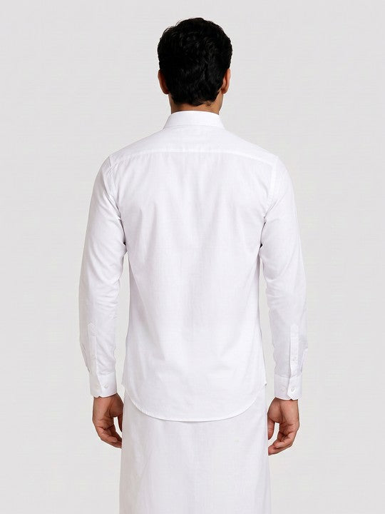 Mens Cotton Smart Fit White Shirt Eldee