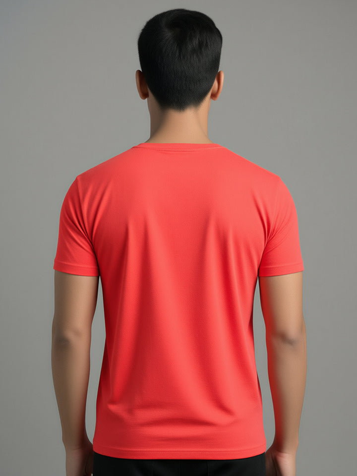 Men's Coral Regular Fit V-Neck T-Shirt Caliber