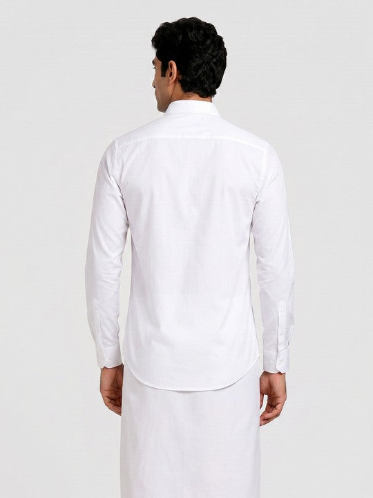 Mens Cotton Smart Fit White Shirt Thunder