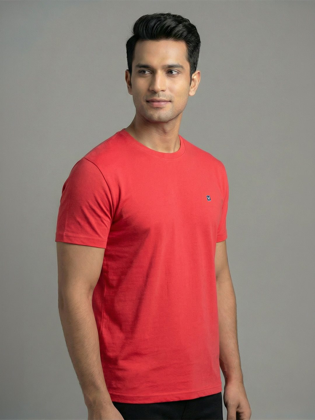 Men's Red Regular Fit Round Neck T-Shirt Crisper