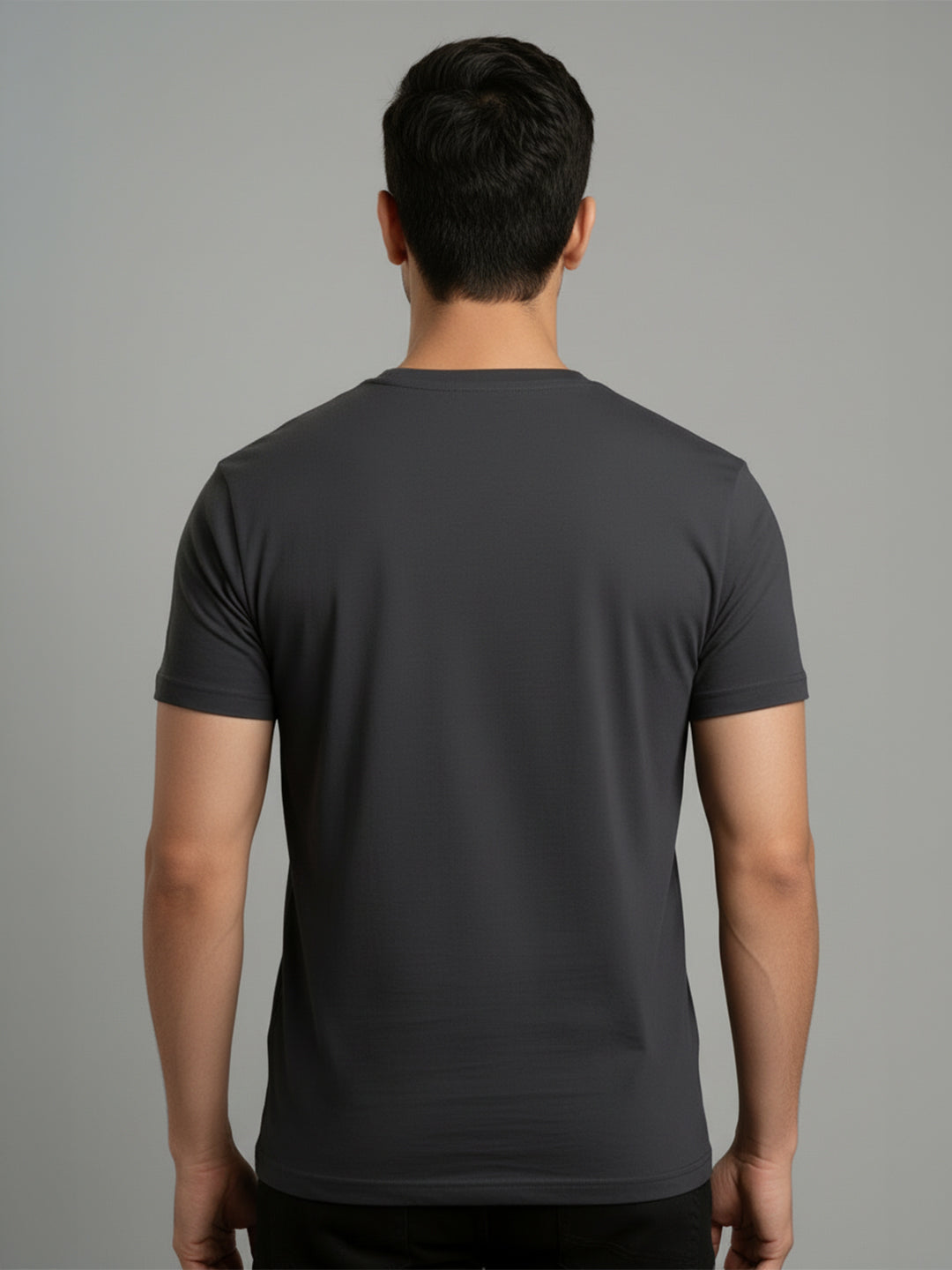 Men's Mill Grey Regular Fit Round Neck T-Shirt Crisper
