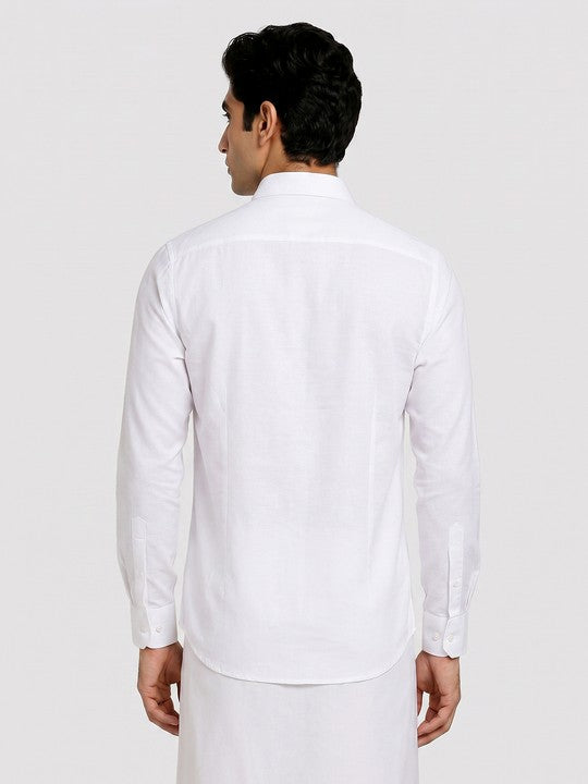 Mens Cotton Smart Fit White Shirt Attitude
