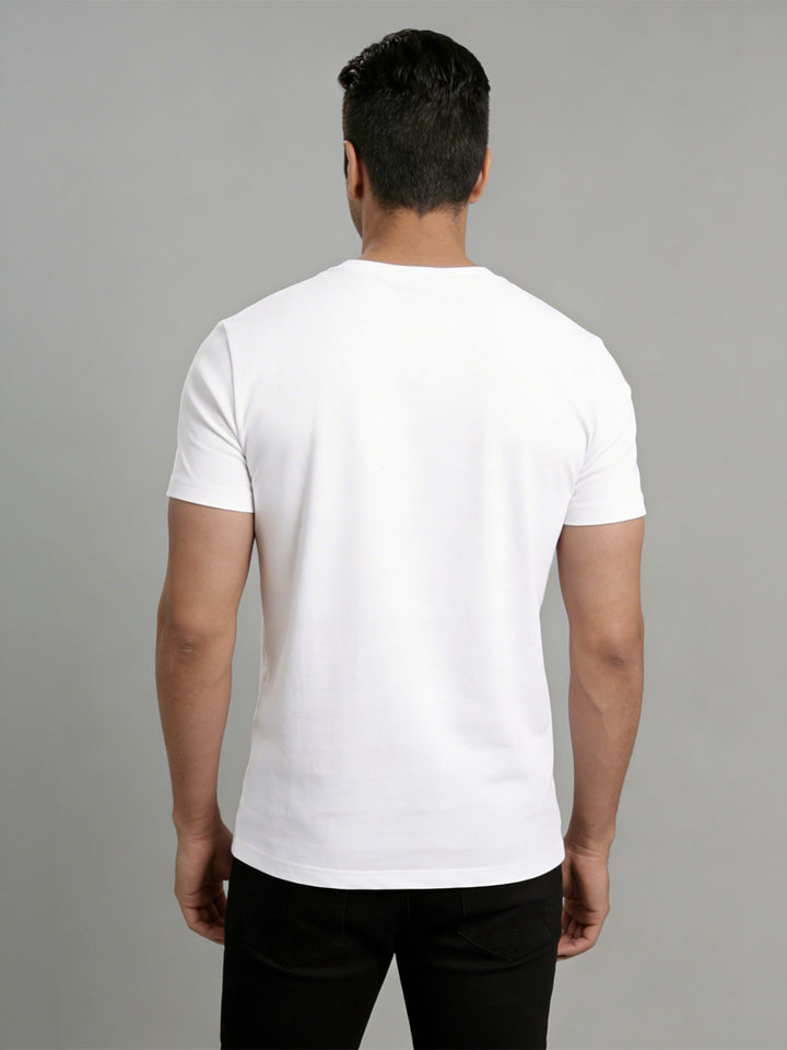 Men's White Regular Fit Round Neck T-Shirt Crisper