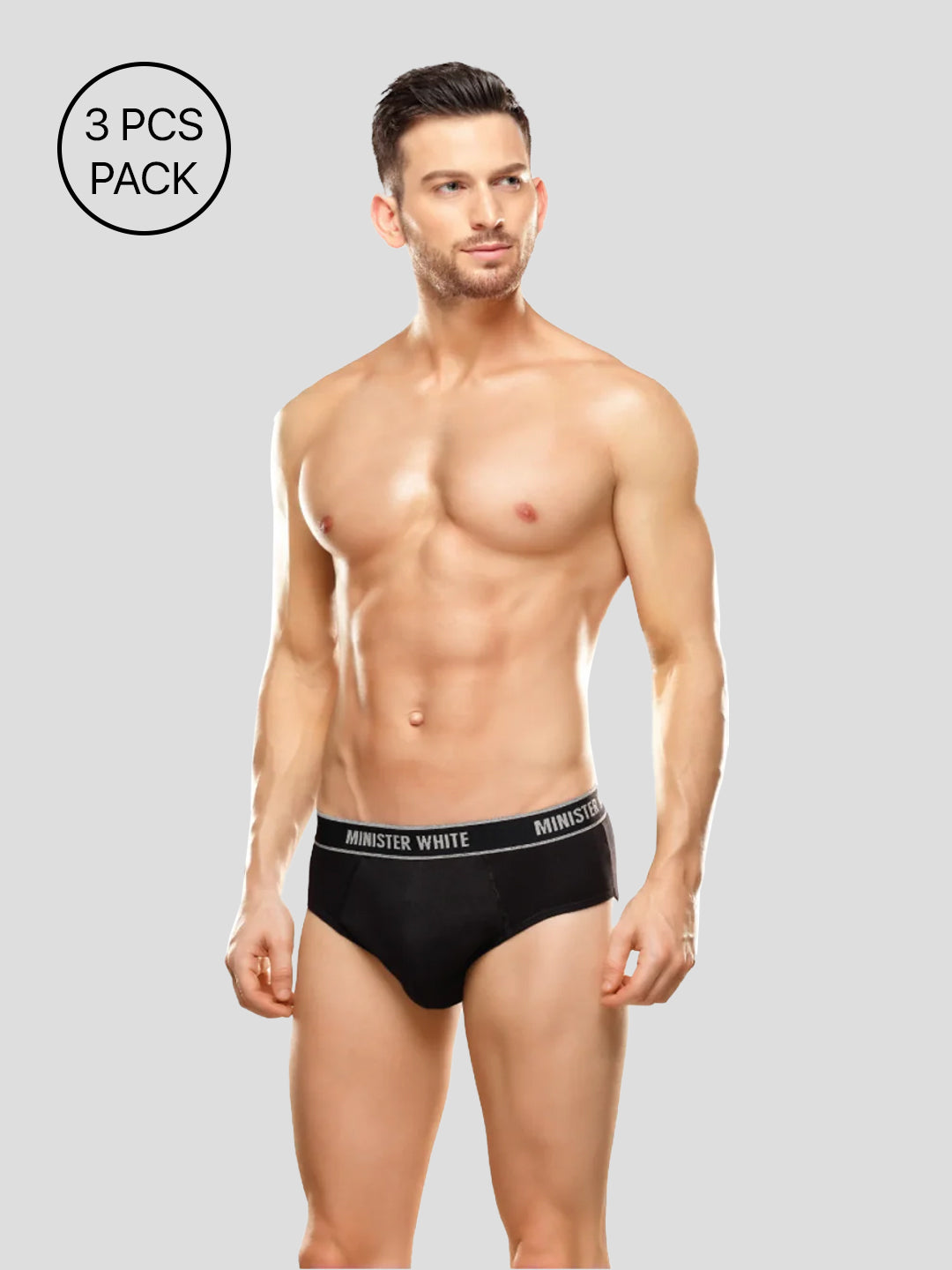 Men's Super Combed Assorted Color Outer Elastic Brief Warrior (Pack of 3)